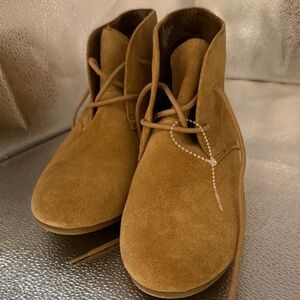 Nine West size 8.5 Joeyo Tan Leather Ankle Boots with Wedge Heel